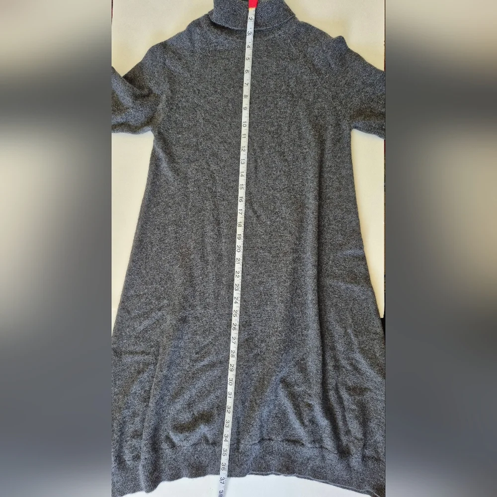 Anthro|Moth Sweater Dress 100% Cashmere Gray Turtle Neck Long Sleeve Size XS - Picture 7 of 8